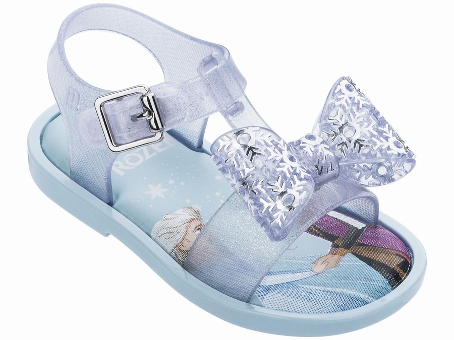 Sandalias Mini Melissa Disney Frozen Mar Glass Shimmer Bow Bebe - Hielo - Argentina TQW-673850